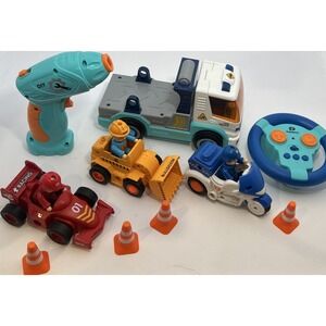 DEERC City Construction & Racing Toy Vehicle Set with Remote Control